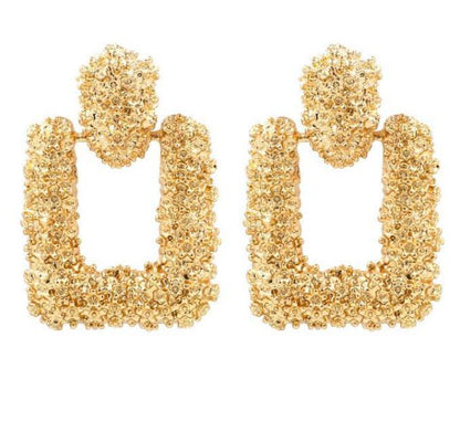 Natashahs Vintage Earrings Large for Women Statement Earrings Geometric Gold Metal Pendant Earrings Trend Fashion Jewelry - NATASHAHS