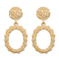 Natashahs Vintage Earrings Large for Women Statement Earrings Geometric Gold Metal Pendant Earrings Trend Fashion Jewelry - NATASHAHS