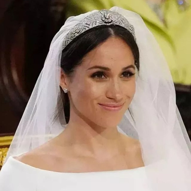 Luxury Austrian Rhinestone Meghan Princess Crown Crystal Bridal Tiaras Crown Diadem For Women Wedding Hair Accessories Jewelry - NATASHAHS