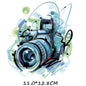 Ink Camera Stripes Patches Set Iron on Transfer Patch for T-shirts Girls Kids Clothing DIY Thermo Stickers on Clothes - NATASHAHS