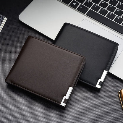 Hot Selling New Men's Short Wallet Iron Edge Korean Youth Men's Horizontal Wallet Trend Card Pack Purse - NATASHAHS