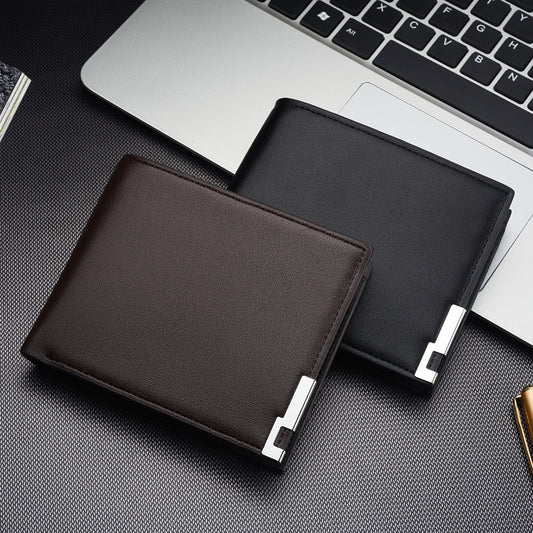 Hot Selling New Men's Short Wallet Iron Edge Korean Youth Men's Horizontal Wallet Trend Card Pack Purse - NATASHAHS