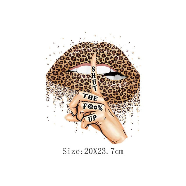 Print Lips Patches For Clothes Heat Transfer Thermal Stickers DIY Washable T-Shirts Iron On Transfer  Girls Lips Patches - NATASHAHS