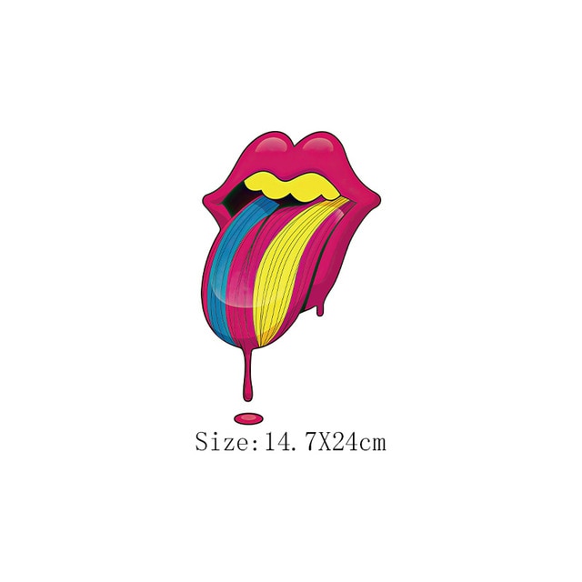 Print Lips Patches For Clothes Heat Transfer Thermal Stickers DIY Washable T-Shirts Iron On Transfer  Girls Lips Patches - NATASHAHS