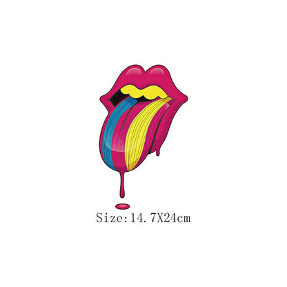 Print Lips Patches For Clothes Heat Transfer Thermal Stickers DIY Washable T-Shirts Iron On Transfer  Girls Lips Patches - NATASHAHS