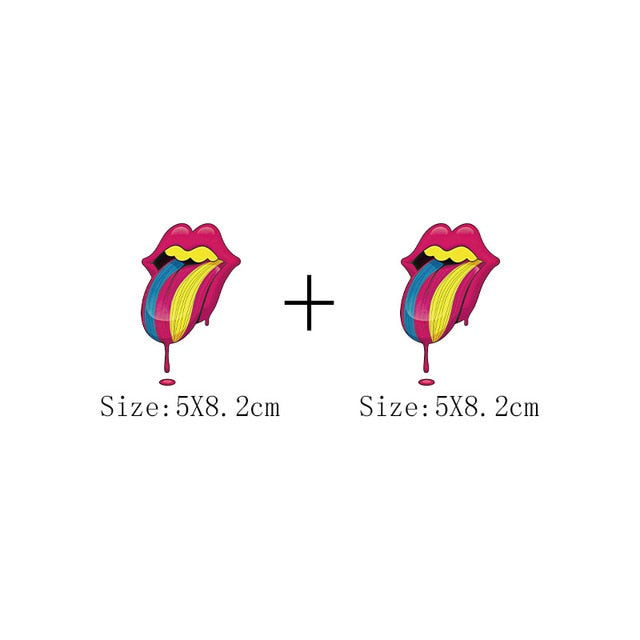 Print Lips Patches For Clothes Heat Transfer Thermal Stickers DIY Washable T-Shirts Iron On Transfer  Girls Lips Patches - NATASHAHS