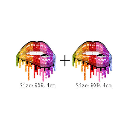 Print Lips Patches For Clothes Heat Transfer Thermal Stickers DIY Washable T-Shirts Iron On Transfer  Girls Lips Patches - NATASHAHS