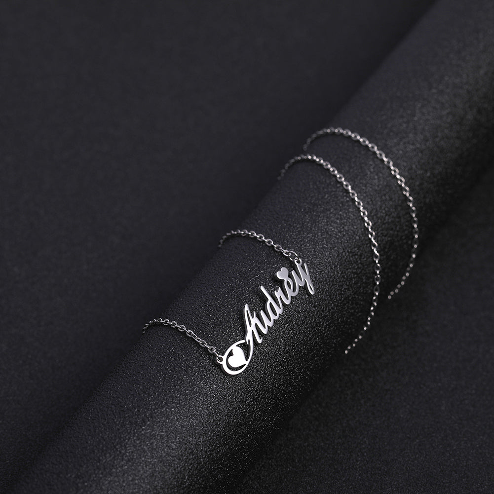 Custom Name Necklace Personalized Steel Color Stainless Steel Necklaces For Women Man Customized Jewelry - NATASHAHS