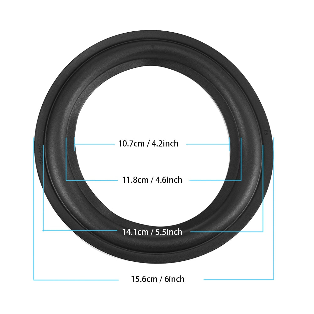 2pcs Speaker Repair Parts 6 Inch Perforated Rubber Edge Surround Durable Replacement Speakers Accessory - NATASHAHS