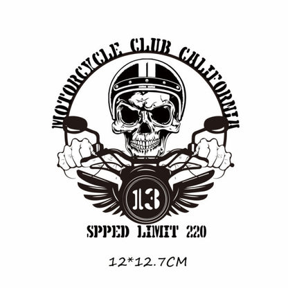 Biker Patch Iron-on Transfers for Clothing Thermoadhesive Patches on Clothes DIY Skull Stickers Motorcycle Applique Stripes Punk - NATASHAHS