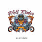 Biker Patch Iron-on Transfers for Clothing Thermoadhesive Patches on Clothes DIY Skull Stickers Motorcycle Applique Stripes Punk - NATASHAHS