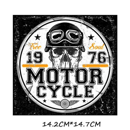 Iron-on Transfers for Clothing Thermoadhesive Patches on Clothes Stickers Diy Skull Patch Biker Flex Fusible Transfer Stripe - NATASHAHS