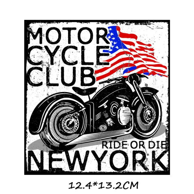 Iron-on Transfers for Clothing Thermoadhesive Patches on Clothes Stickers Diy Skull Patch Biker Flex Fusible Transfer Stripe - NATASHAHS