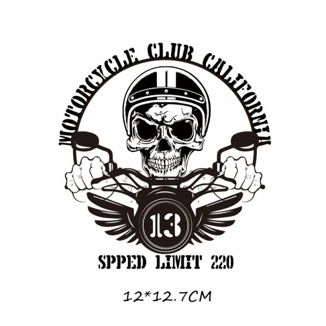 Iron-on Transfers for Clothing Thermoadhesive Patches on Clothes Stickers Diy Skull Patch Biker Flex Fusible Transfer Stripe - NATASHAHS