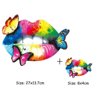 Butterfly Lips Thermal Patches Heat Stickers Thermal Press Hoodies Tops A-Level Washable Vinyl DIY Heat Transfer Girl T-Shirt - NATASHAHS