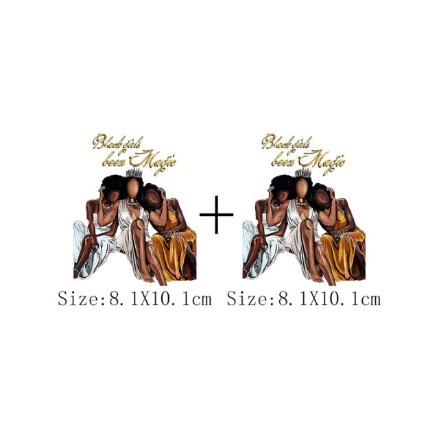 Black Girl Been Magic Stickers On Clothing Heat Transfer Patches On Jacket DIY Women T-Shirt  Fashion Girl Appliqued Decoration - NATASHAHS
