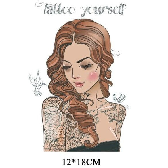 Fashion Lady Heat Transfer Stickers Clothing Patches for Top Household Iron-on Transfers DIY Decoration Appliqued Parches - NATASHAHS