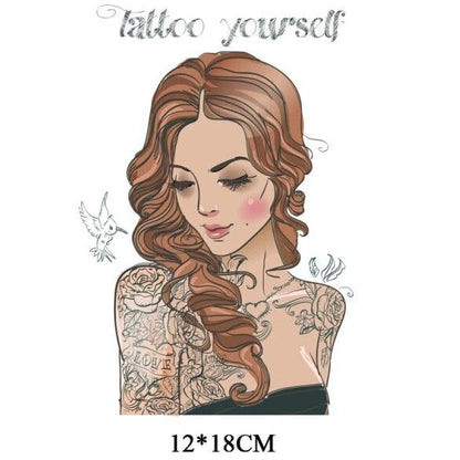 Fashion Lady Heat Transfer Stickers Clothing Patches for Top Household Iron-on Transfers DIY Decoration Appliqued Parches - NATASHAHS