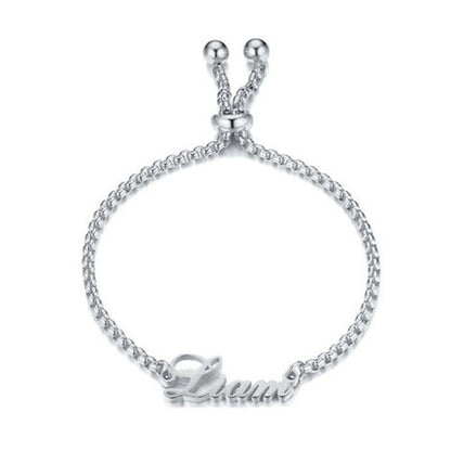100% 925 Sterling Silver and Stainless Steel Bracelets Custom Any Name Bracelet For Women Friends Lovers Jewelry - NATASHAHS