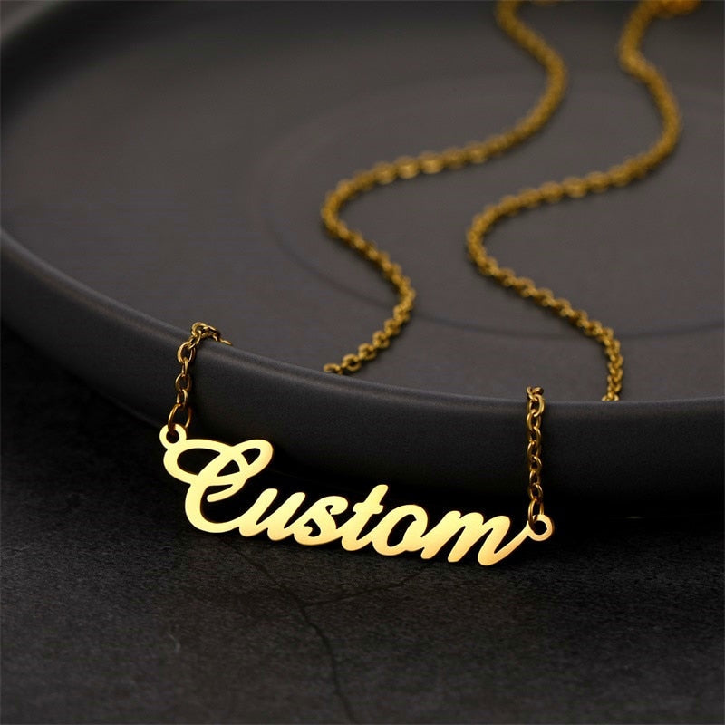 Personalized Name Necklace with a fairy For Women Men Gold Silver Chain Lovers - NATASHAHS