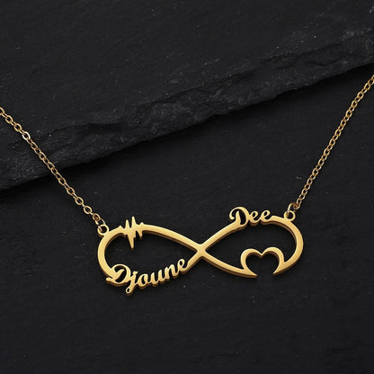 Personalized single Name Necklace with a underlined heart For Women Men Gold Silver Chain Lovers - NATASHAHS