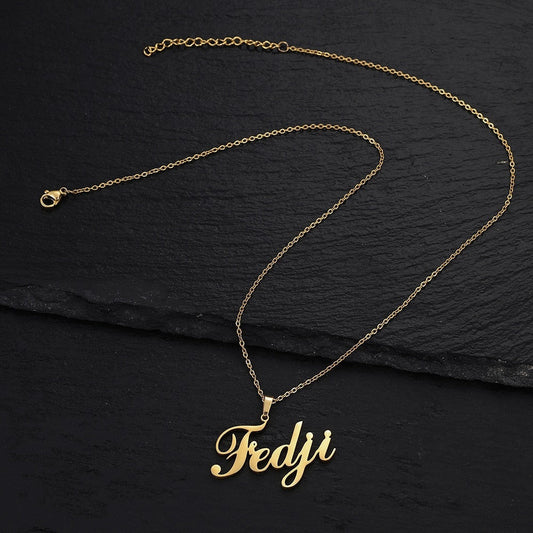 Personalized Name Necklace in Italics font For Women Men Gold Silver Chain Lovers - NATASHAHS