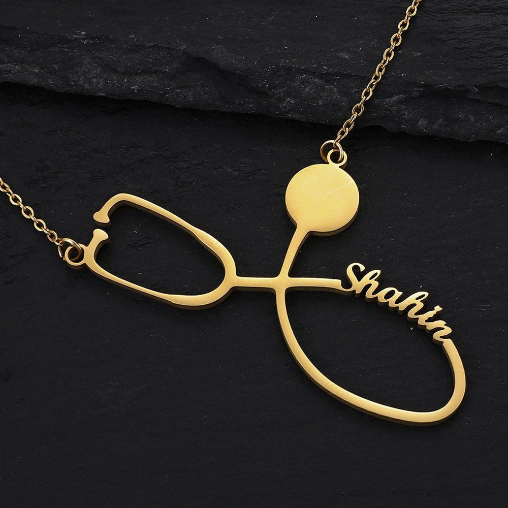 Personalized single Name Necklace with a underlined heart For Women Men Gold Silver Chain Lovers - NATASHAHS
