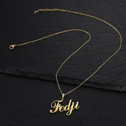 Personalized Stainless Steel Name Custom Necklaces For Women Men Gold Silver Chain Lover - NATASHAHS