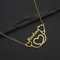 Personalized Name Necklace with a stethoscope and a heart For Women Men Gold Silver Chain Lovers - NATASHAHS