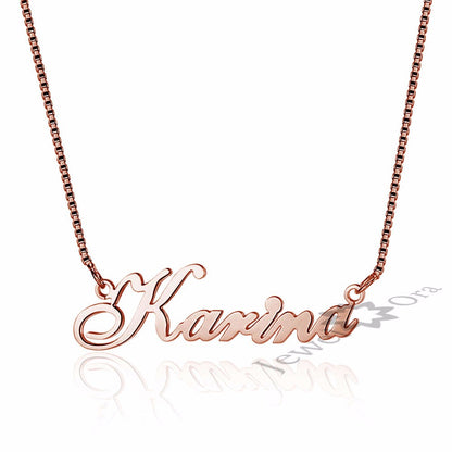 925 Sterling Silver Name Necklace Russian Personalized Nameplate Necklace Jewelry Gift for Women - NATASHAHS