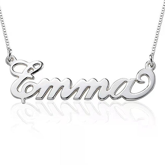 Fashion Pure 925 Sterling Silver Customization Name Necklace for Wedding Party Anniversary Gift for Women/Men/Family /Couple - NATASHAHS