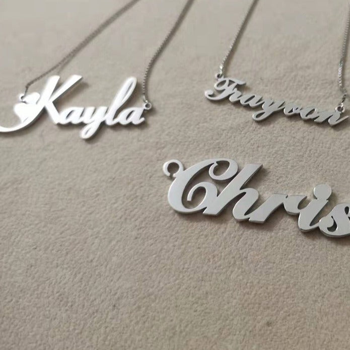 Fashion Pure 925 Sterling Silver Customization Name Necklace for Wedding Party Anniversary Gift for Women/Men/Family /Couple - NATASHAHS