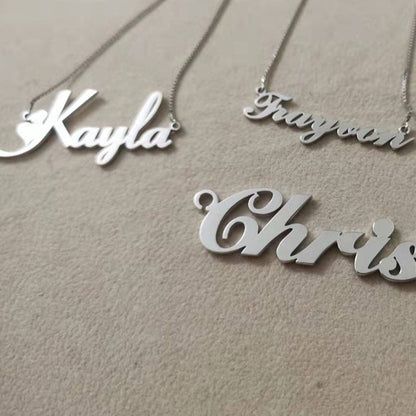 Fashion Pure 925 Sterling Silver Customization Name Necklace for Wedding Party Anniversary Gift for Women/Men/Family /Couple - NATASHAHS