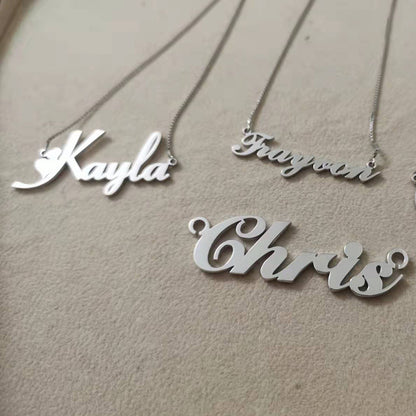 Fashion Pure 925 Sterling Silver Customization Name Necklace for Wedding Party Anniversary Gift for Women/Men/Family /Couple - NATASHAHS
