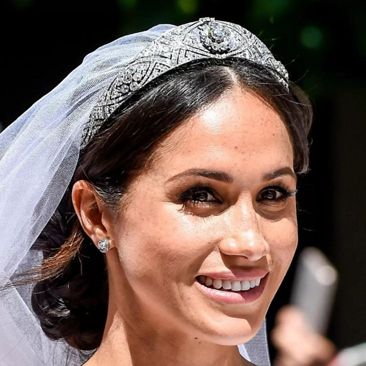 Luxury Austrian Rhinestone Meghan Princess Crown Crystal Bridal Tiaras Crown Diadem For Women Wedding Hair Accessories Jewelry - NATASHAHS