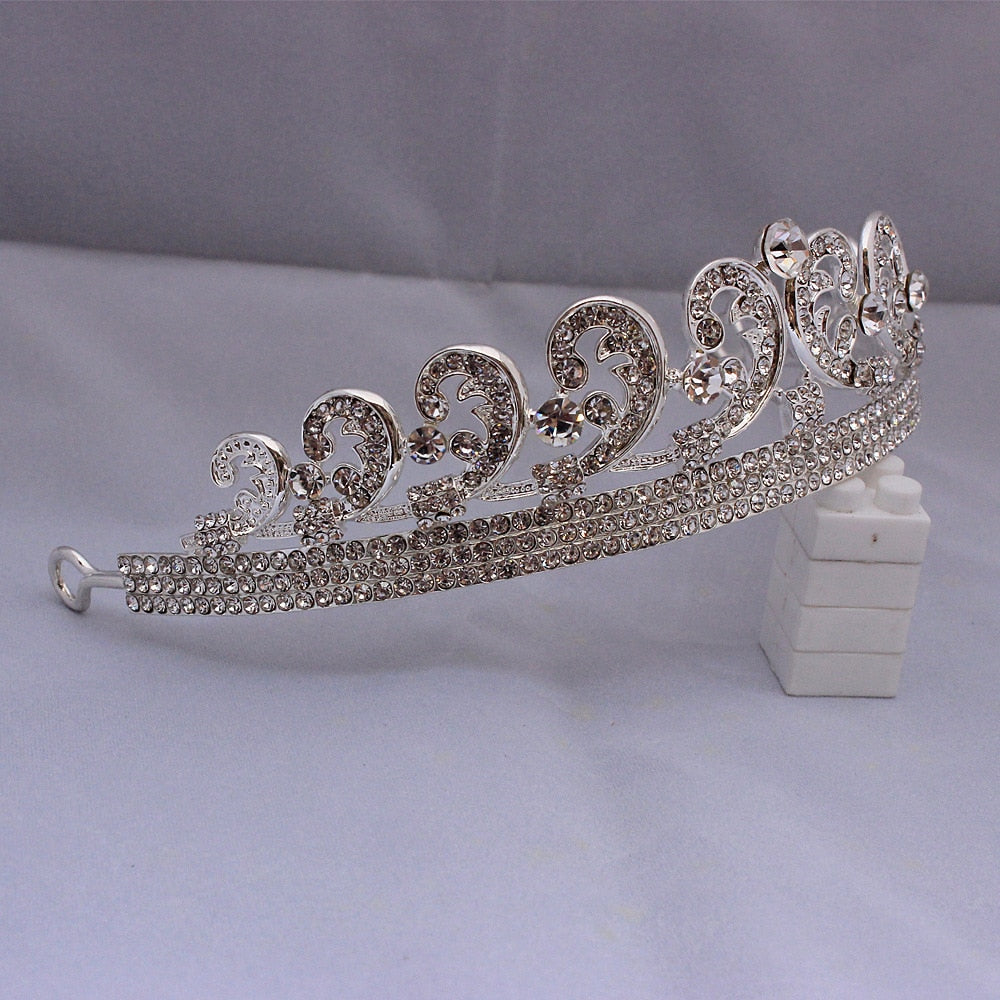 Baroque Princess Diana William Kate Bridal Crown Tiaras Boutique Rhinestone Diadem Veil Tiara Headbands Wedding Hair Accessories - NATASHAHS
