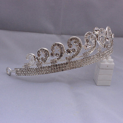 Baroque Princess Diana William Kate Bridal Crown Tiaras Boutique Rhinestone Diadem Veil Tiara Headbands Wedding Hair Accessories - NATASHAHS